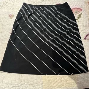 Apostrophe brand, black, and white striped skirt